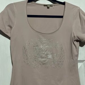 Burberry blush pink puff sleeve t shirt!